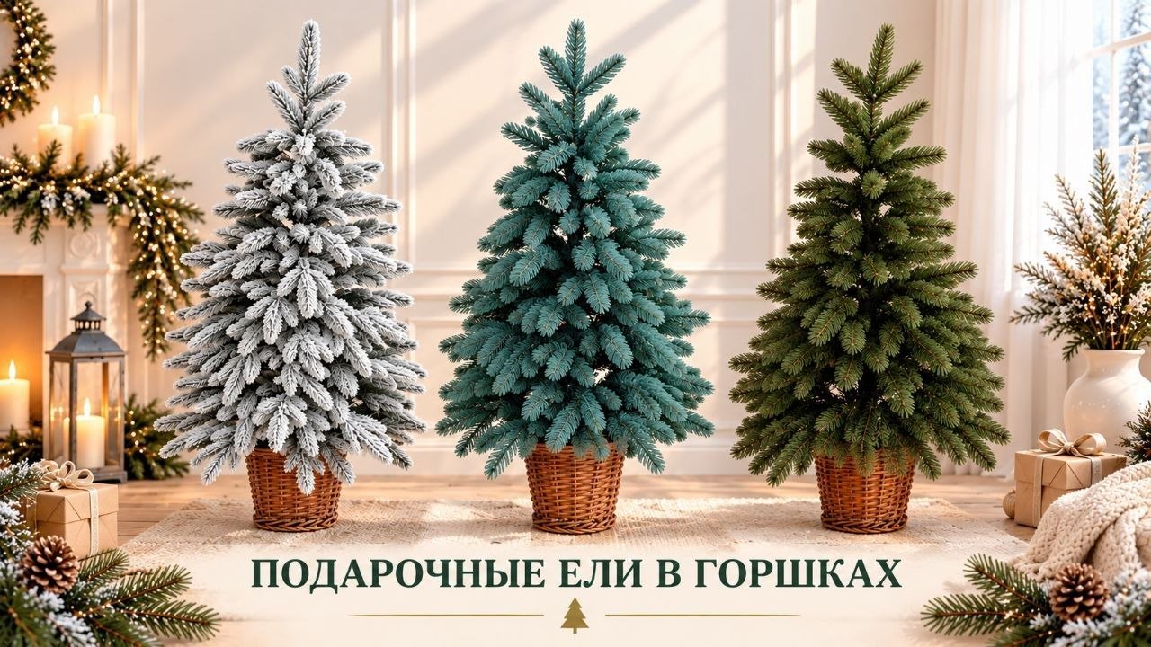 Подарочные ёлки в горшках